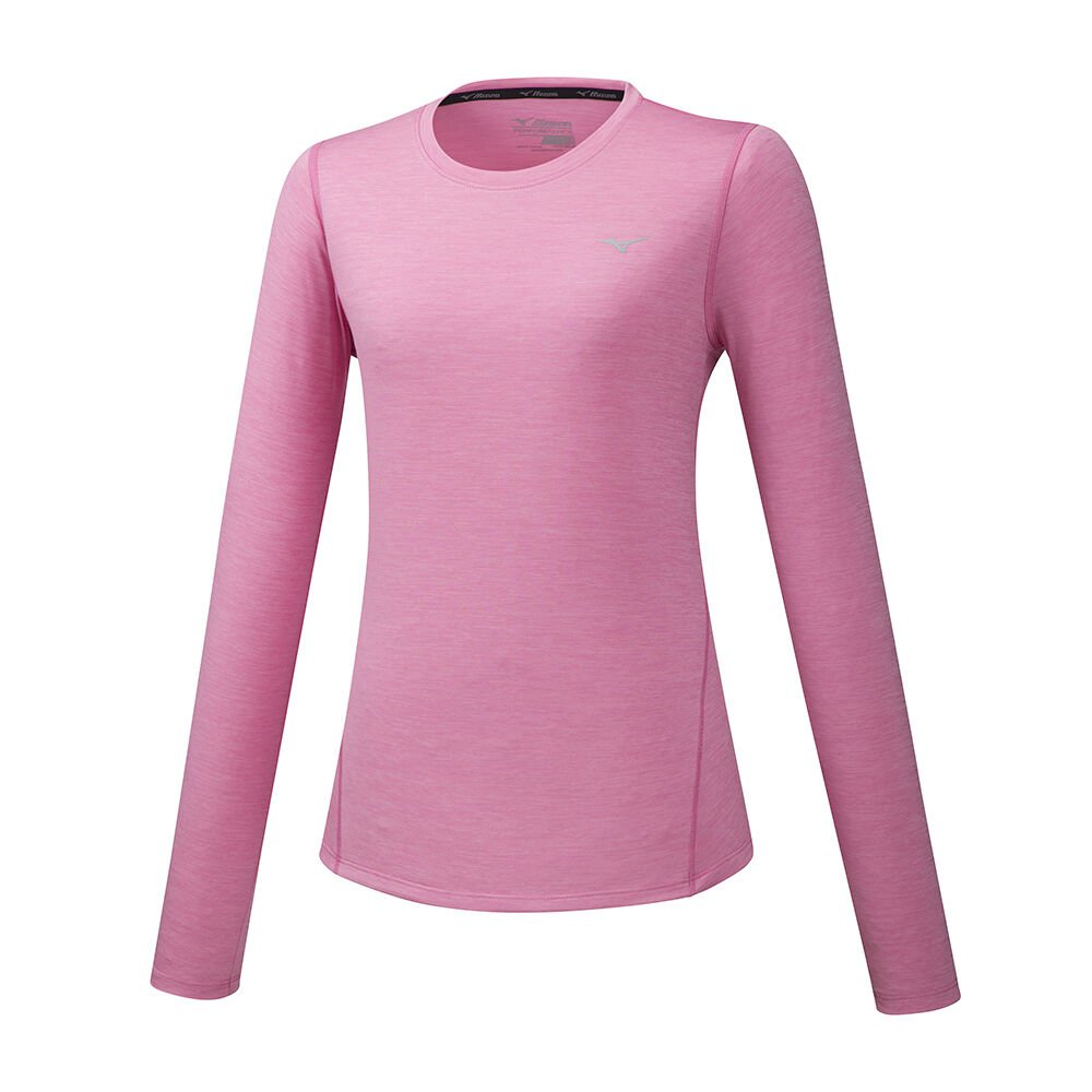 Camisetas Mizuno Impulse Core LS Mujer Rosas Outlet UNDH-10274